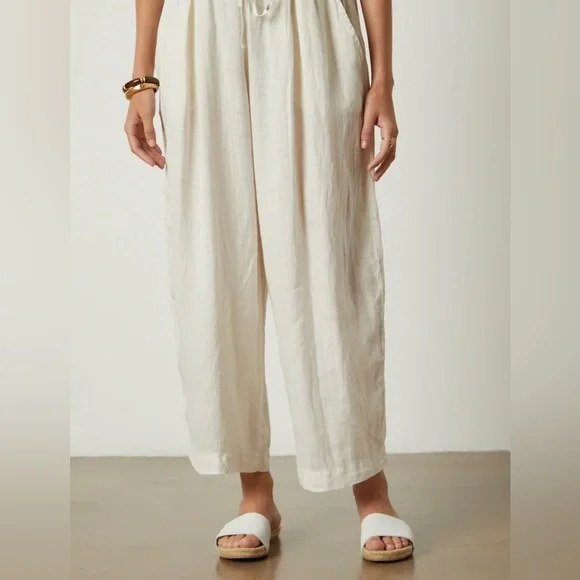 ISO: Velvet by Graham & Spencer Hannah wide leg linen pants in Beach size: small - Picture 2 of 2